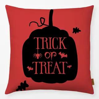 Kissen Trick or Treat rot schwarz