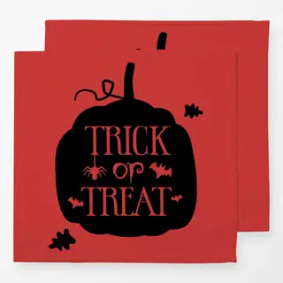 Servietten Trick or Treat rot schwarz
