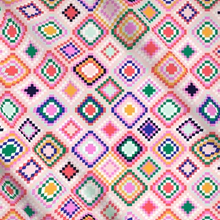 Meterware Cool Boho Mosaic pink