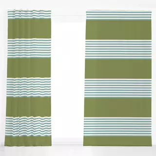 Dekovorhang Maritimer Streifen Grün