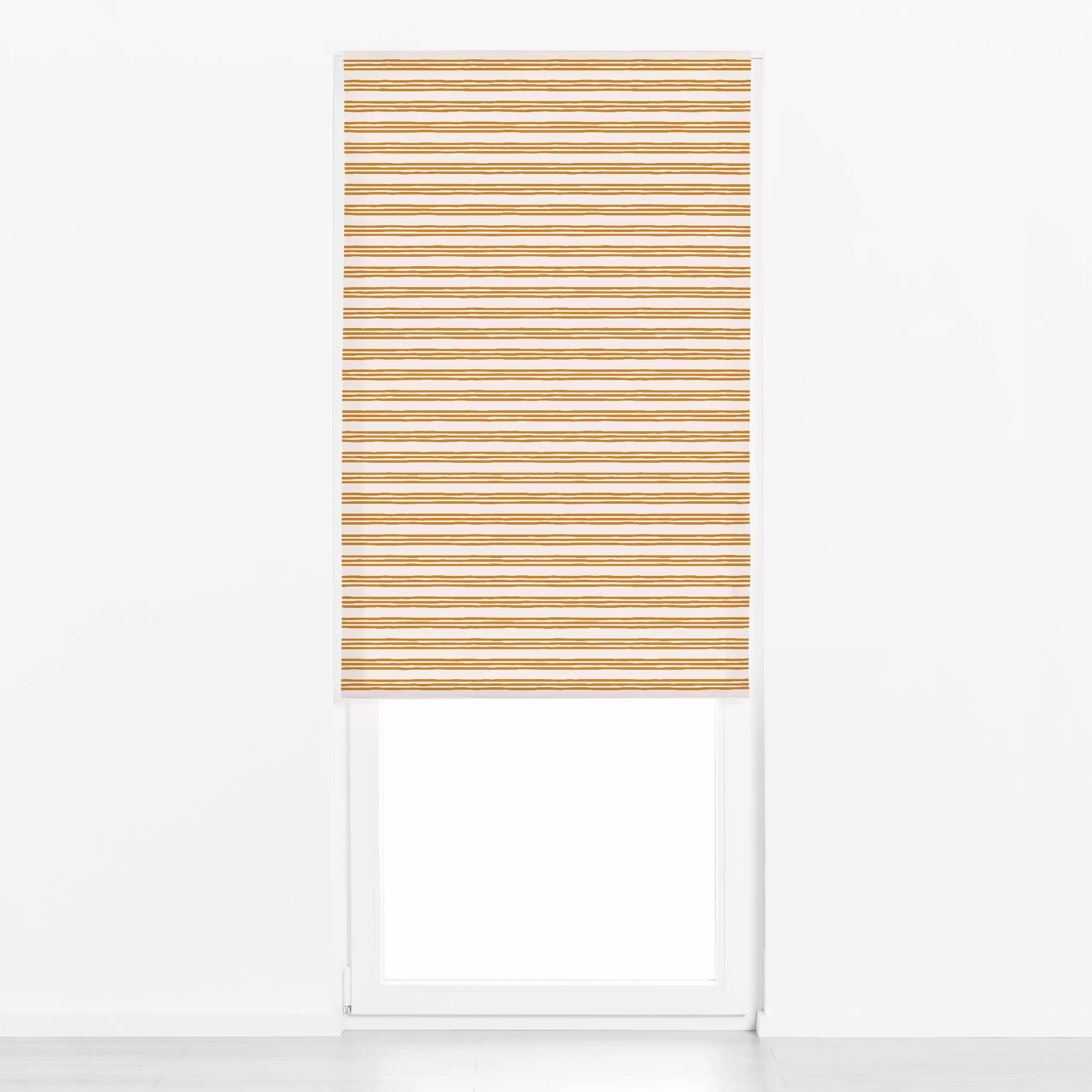 Raffrollo Streifen Gelb Beige - Herbst, Sommer, Symbole & Muster - von „Kathrin Woo"; Streifen, modern, landhaus, Herbstdeko...