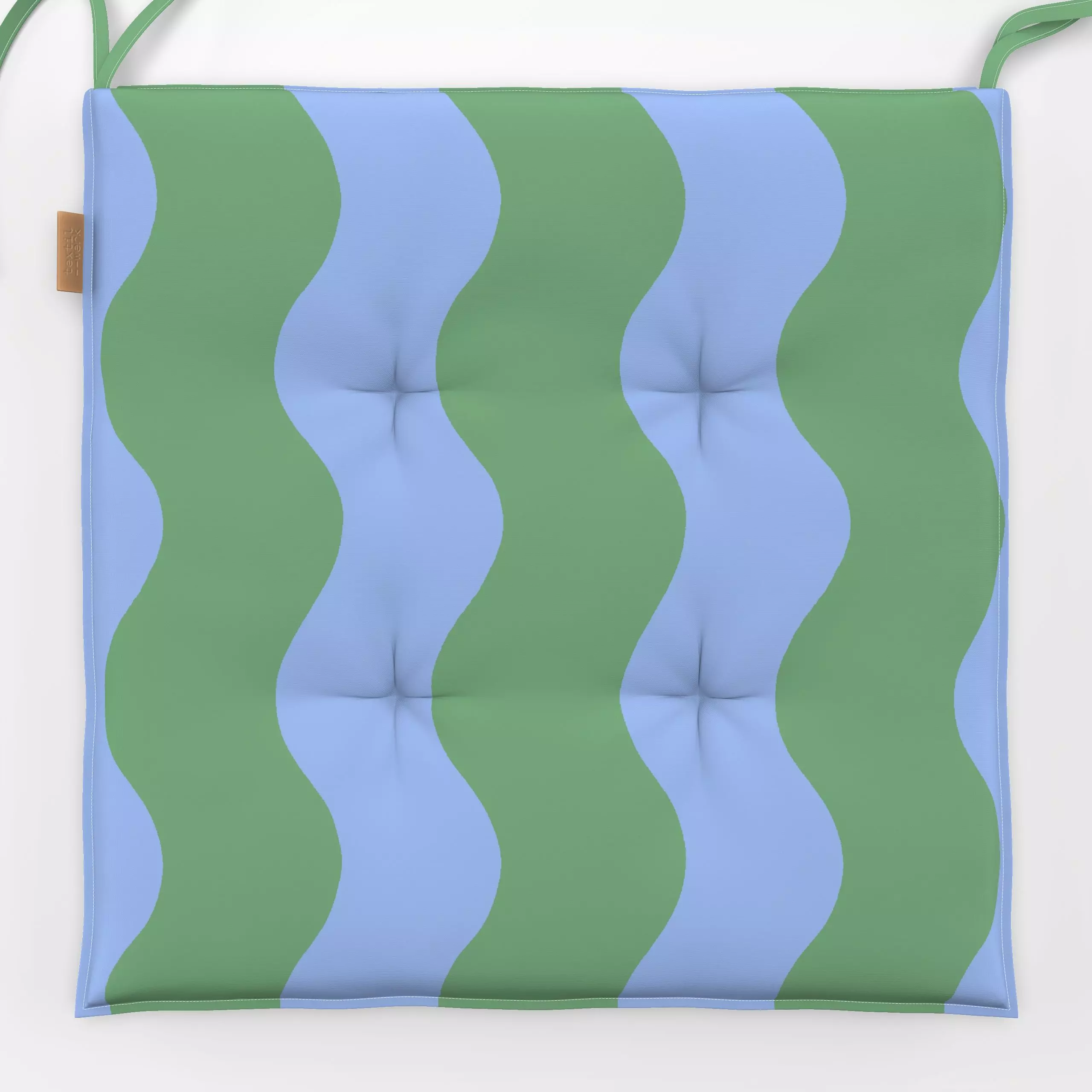 Sitzkissen Große Wellen grün blau - Symbole & Muster - von „Studio Kesse"; Kinder, Streifen, Geburt & Baby, Kinderzimmer, we...
