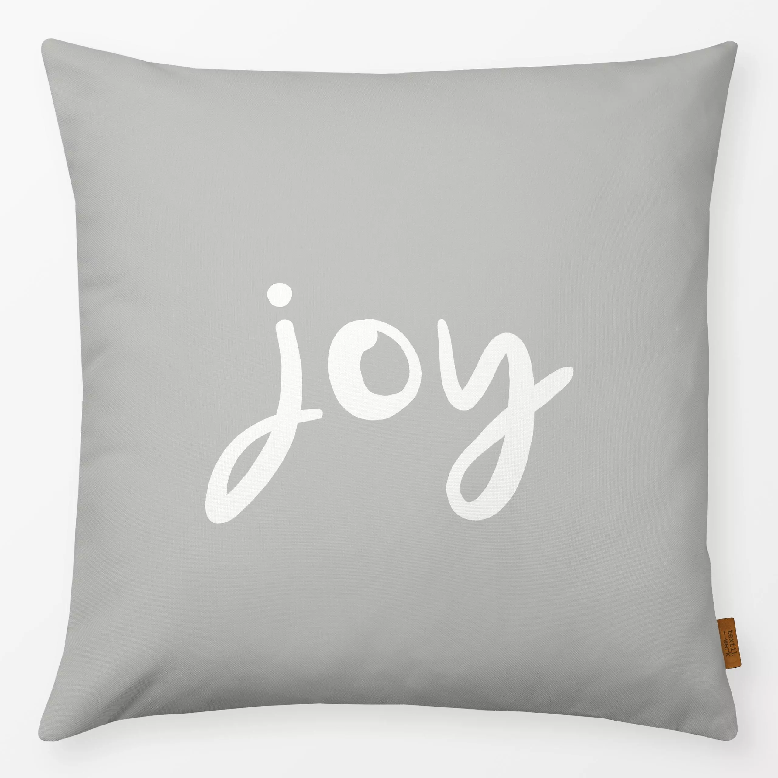 Kissen Joy stone - Sprüche & Schriftzüge, Weihnachten, Winter - von „Karen Menzenbach"; Weihnachten, text, Winter, typografi...