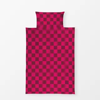 Bettwäsche Schachbrett rot pink