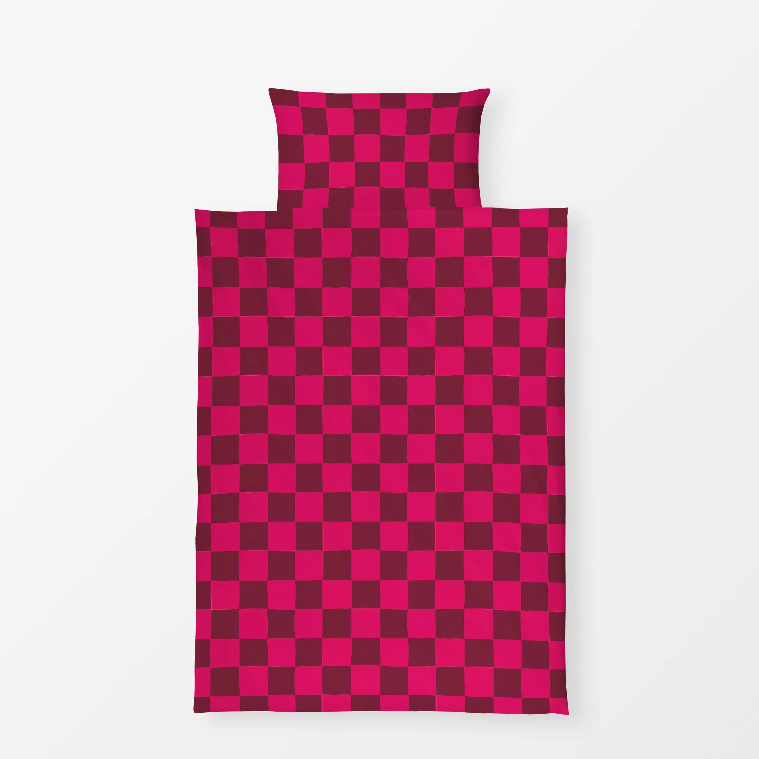 Bettwäsche Schachbrett rot pink - Weihnachten, Winter, Symbole & Muster - von „Studio Kesse"