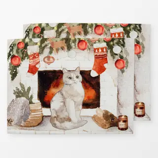 Tischset Cozy Weihnachten Mit Katze