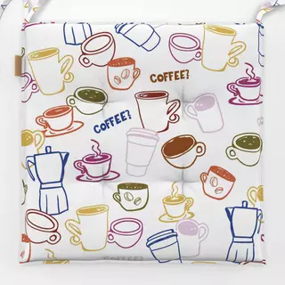 Sitzkissen Coffe Mugs allover
