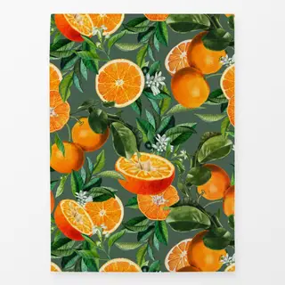 Geschirrtücher Orangen Sommer grün