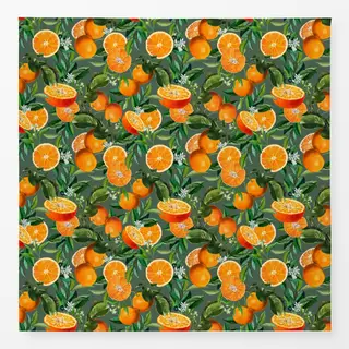 Tischdecke Orangen Sommer grün