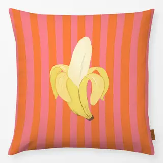 Kissen Banane orange rosa gestreift