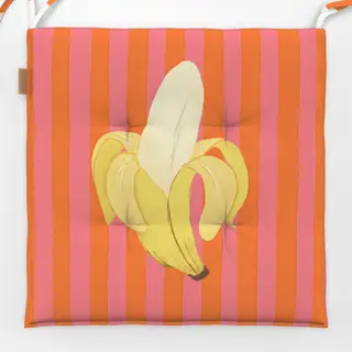 Sitzkissen Banane orange rosa gestreift