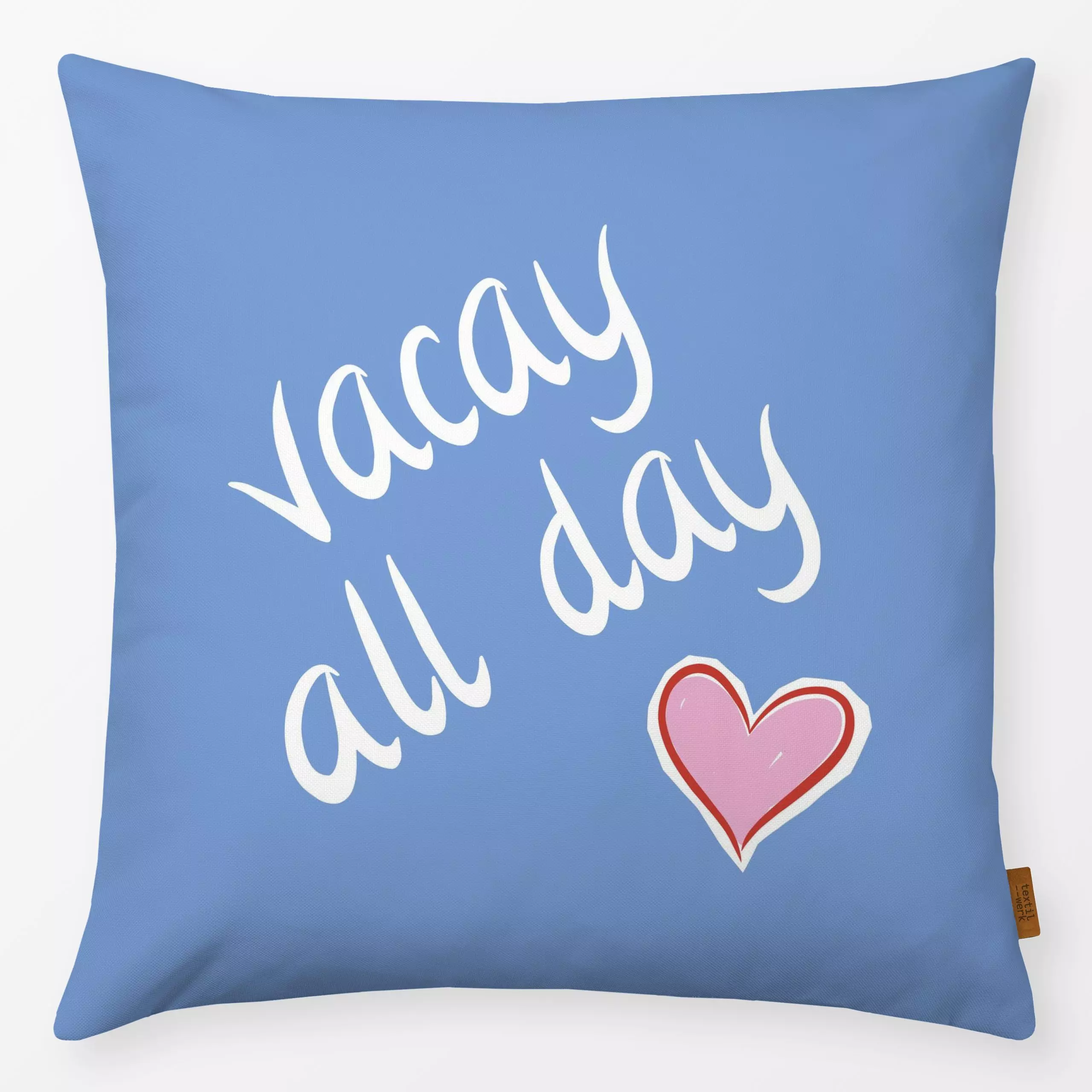 Kissen vaycay all day - Kinderzimmer & Motive für Kinder, Sommer, Sprüche & Schriftzüge - von „Vivian Hasenclever"; Meer, St...