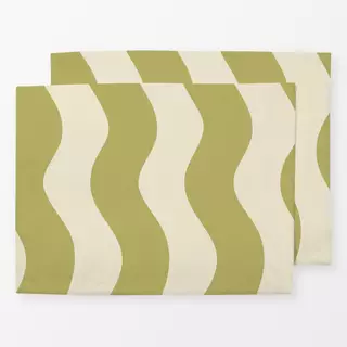 Tischset Wellen green