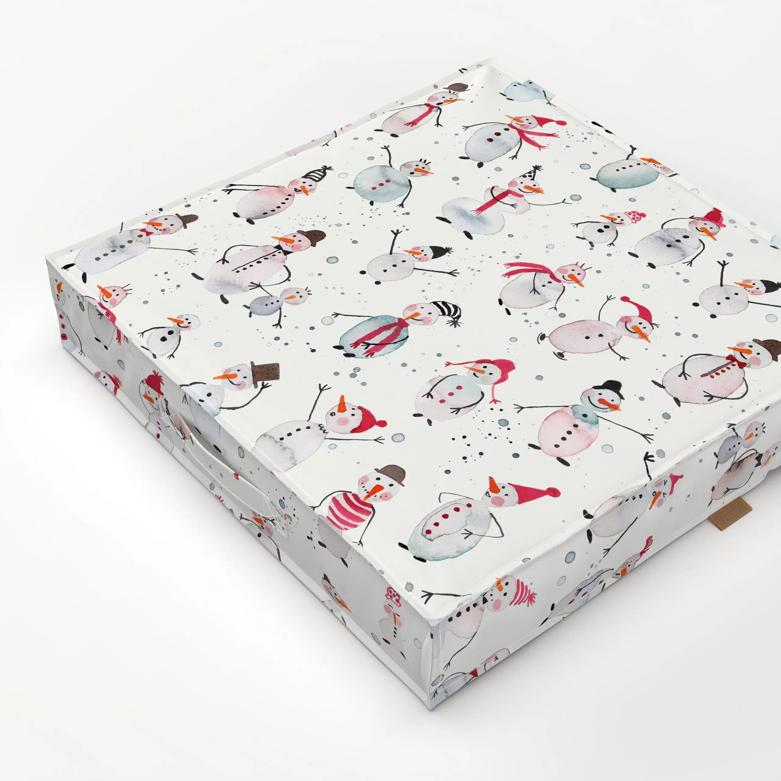 Bodenkissen Winter Niedlich Schneemann Ski - Winter - von „Ninola Design "; Kinder, niedlich, Lustig, Winter, Schnee, Schnee...