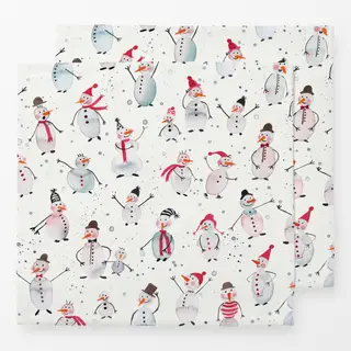 Servietten Winter Niedlich Schneemann Ski