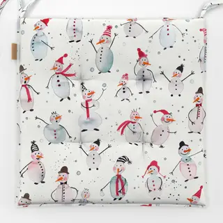 Sitzkissen Winter Niedlich Schneemann Ski