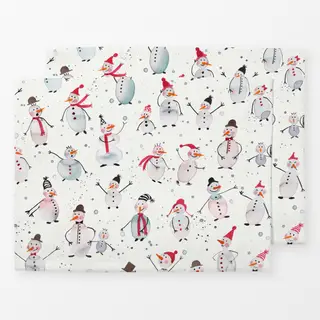 Tischset Winter Niedlich Schneemann Ski