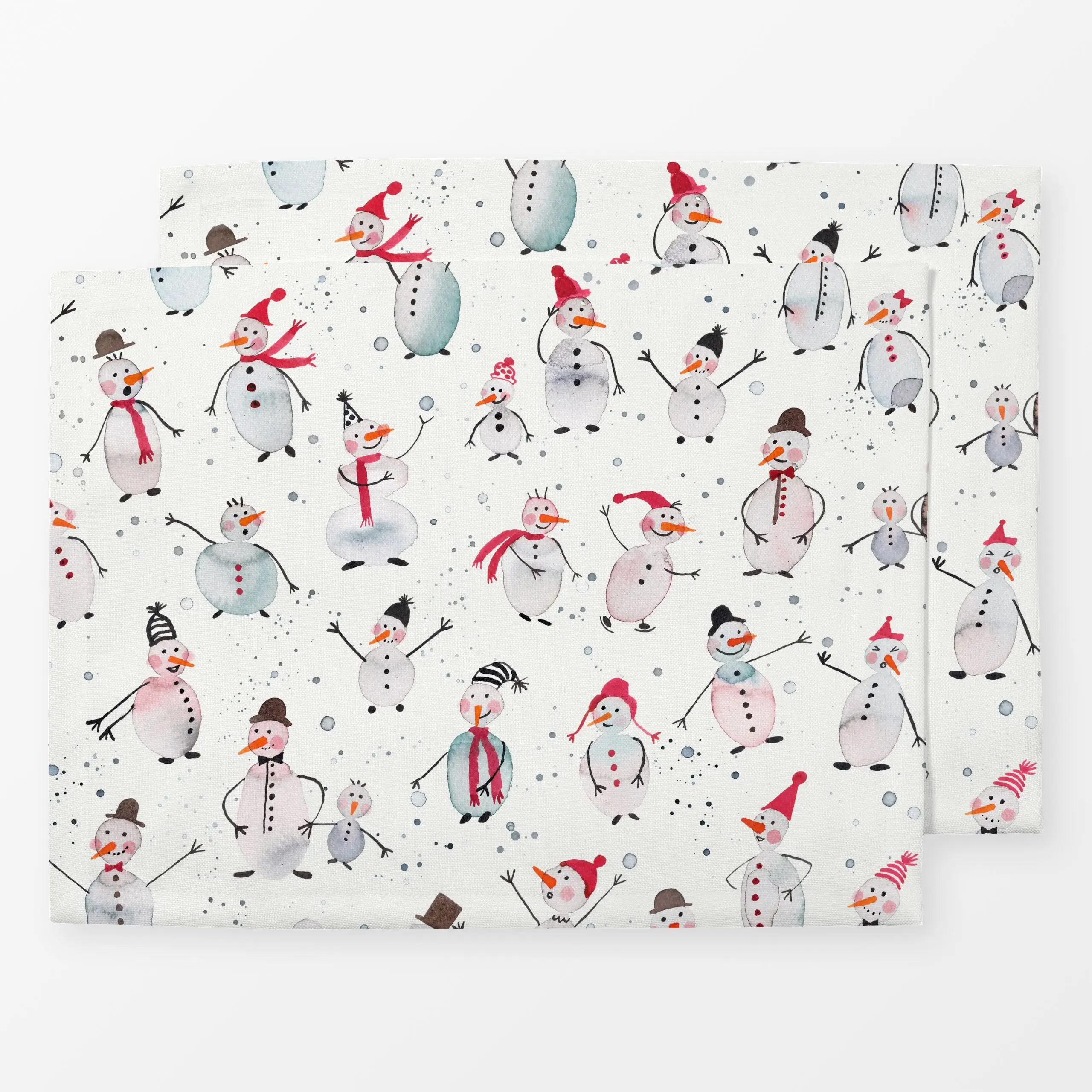 Tischset Winter Niedlich Schneemann Ski - Winter - von „Ninola Design "; Kinder, niedlich, Lustig, Winter, Schnee, Schneeman...