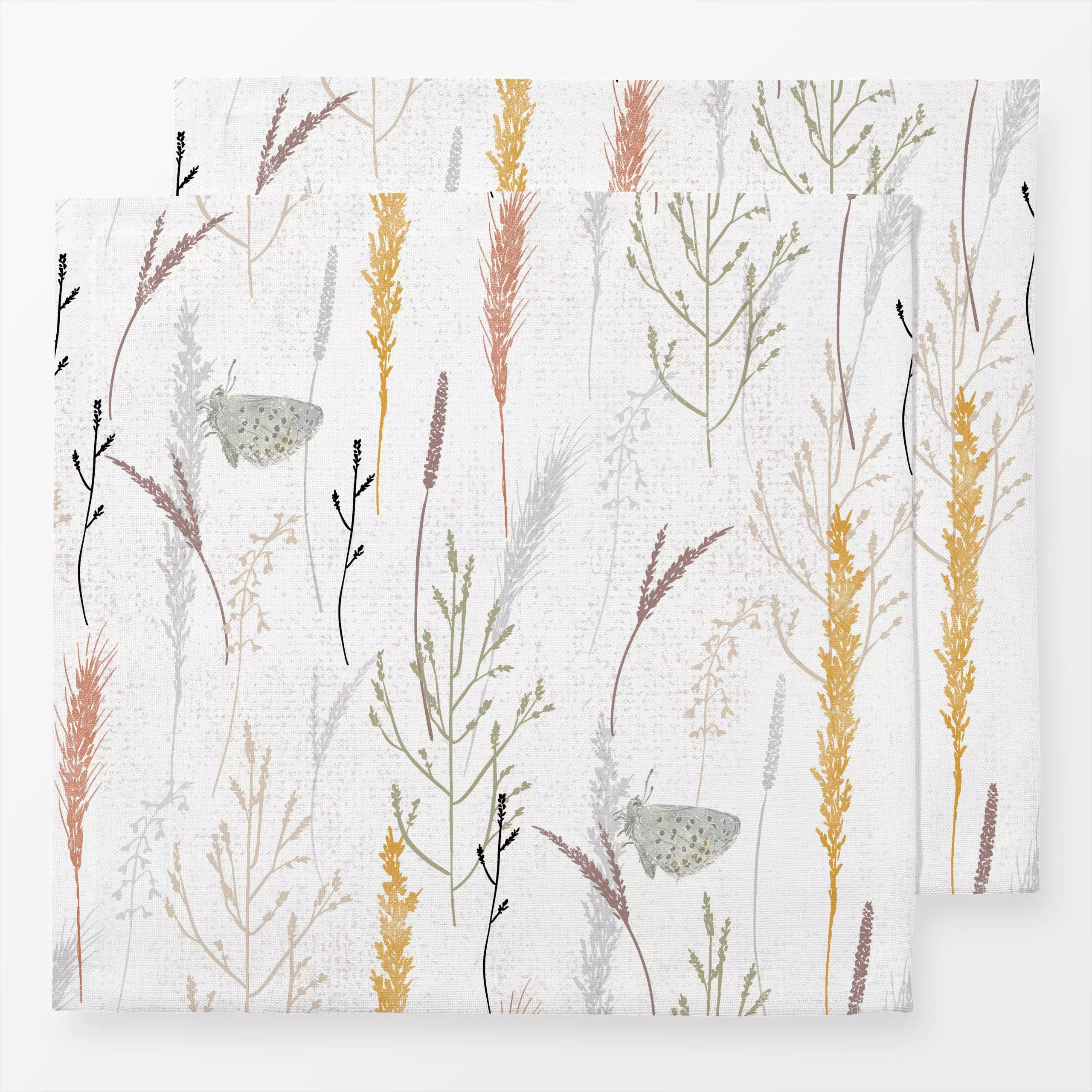 Servietten Gräser mit Schmetterling - Blumen & Florales, Tiere - von „Christiane Zielinski"; Schmetterling, Sommer, Gras, Gr...