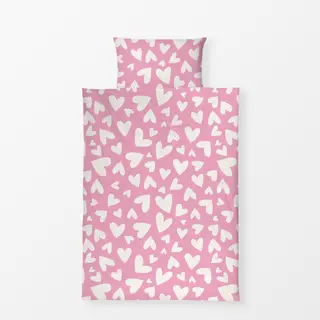 Bettwäsche Herz Muster - Rosa