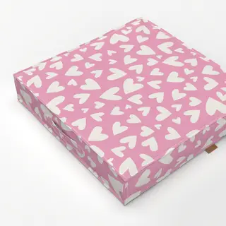 Bodenkissen Herz Muster - Rosa
