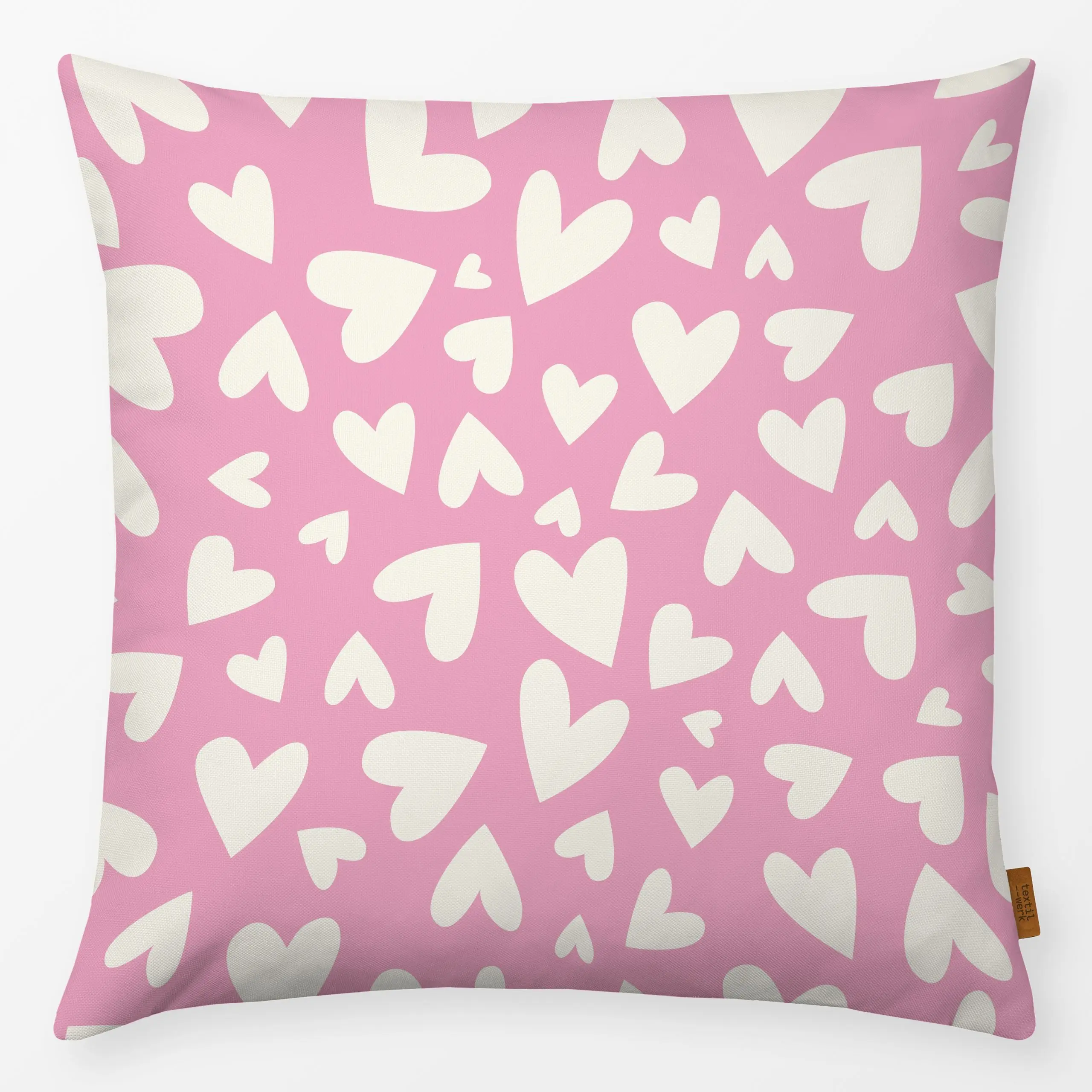 Kissen Herz Muster - Rosa - Frühling, Kinderzimmer & Motive für Kinder, Liebe, Romantik & Pride - von „Heyduda"; Muster, Kin...