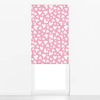 Raffrollo Herz Muster - Rosa