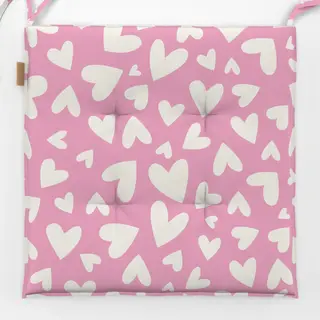 Sitzkissen Herz Muster - Rosa