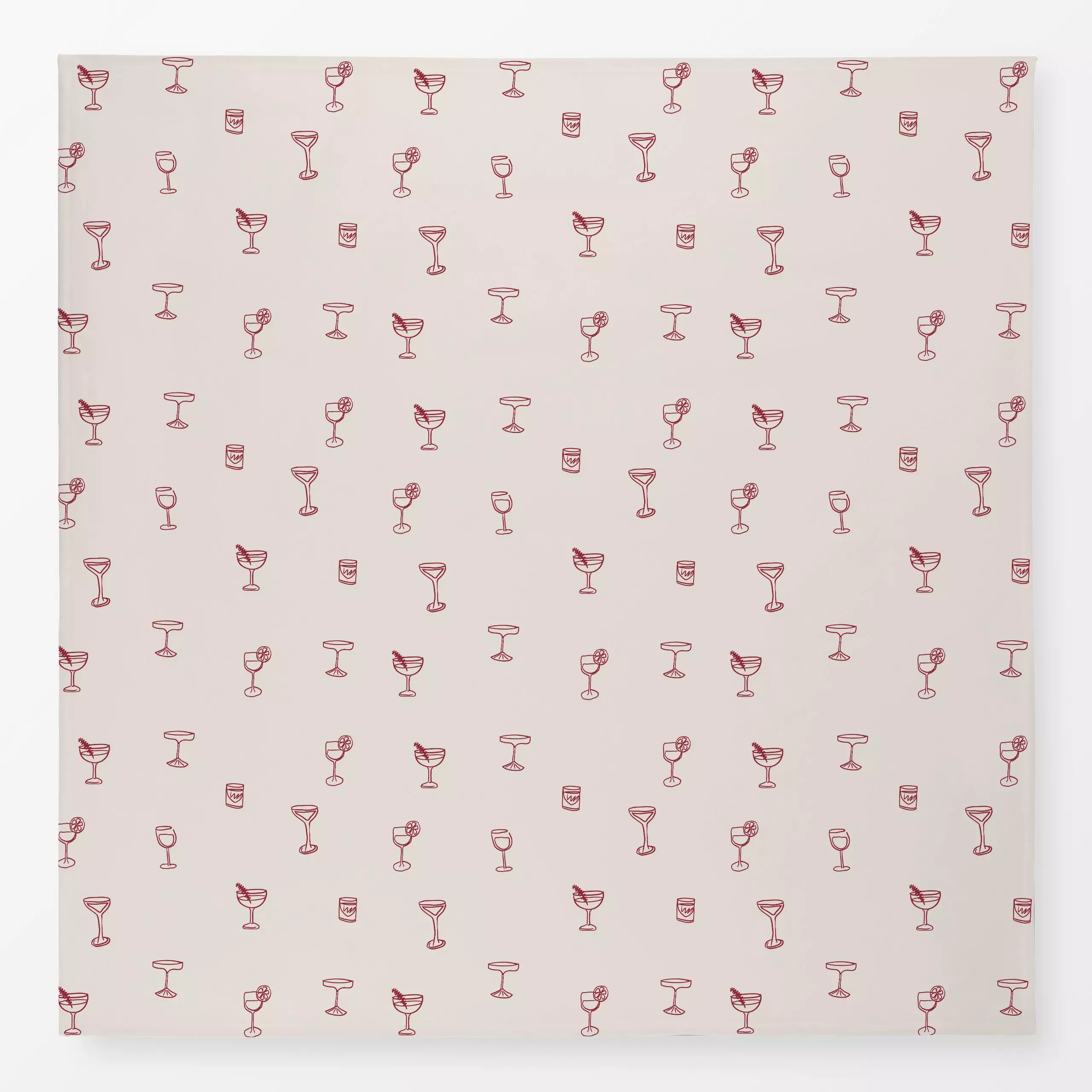 Tischdecke Weihnachtscocktails Dunkelrot - Weihnachten, Anlässe - von „textilwerk"; Illustration, skandinavisch, Weihnachten...