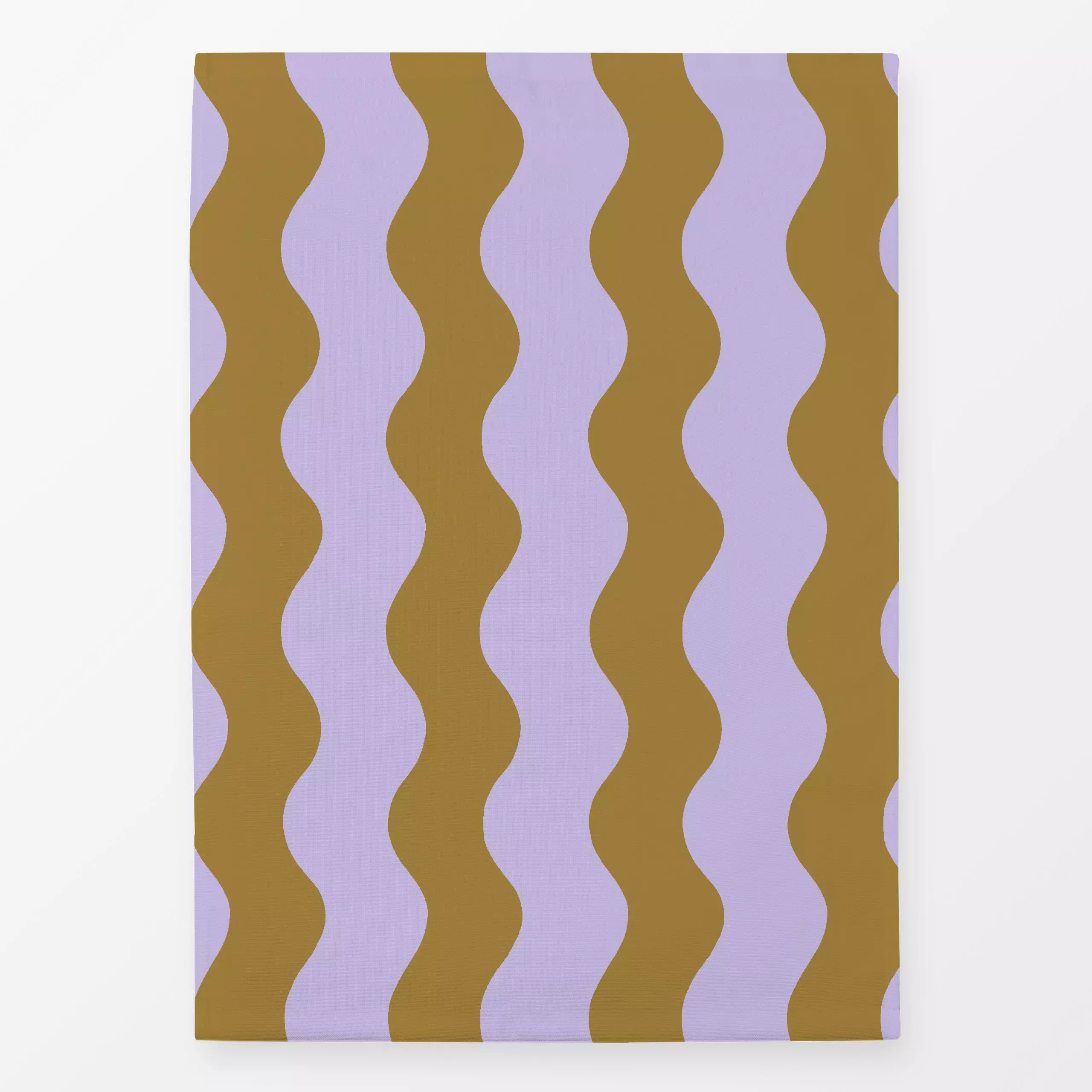 Geschirrtücher Große Wellen Braun Flieder - Symbole & Muster - von „Studio Kesse"; Linien, Streifen, Sommer, wellen, lila, b...