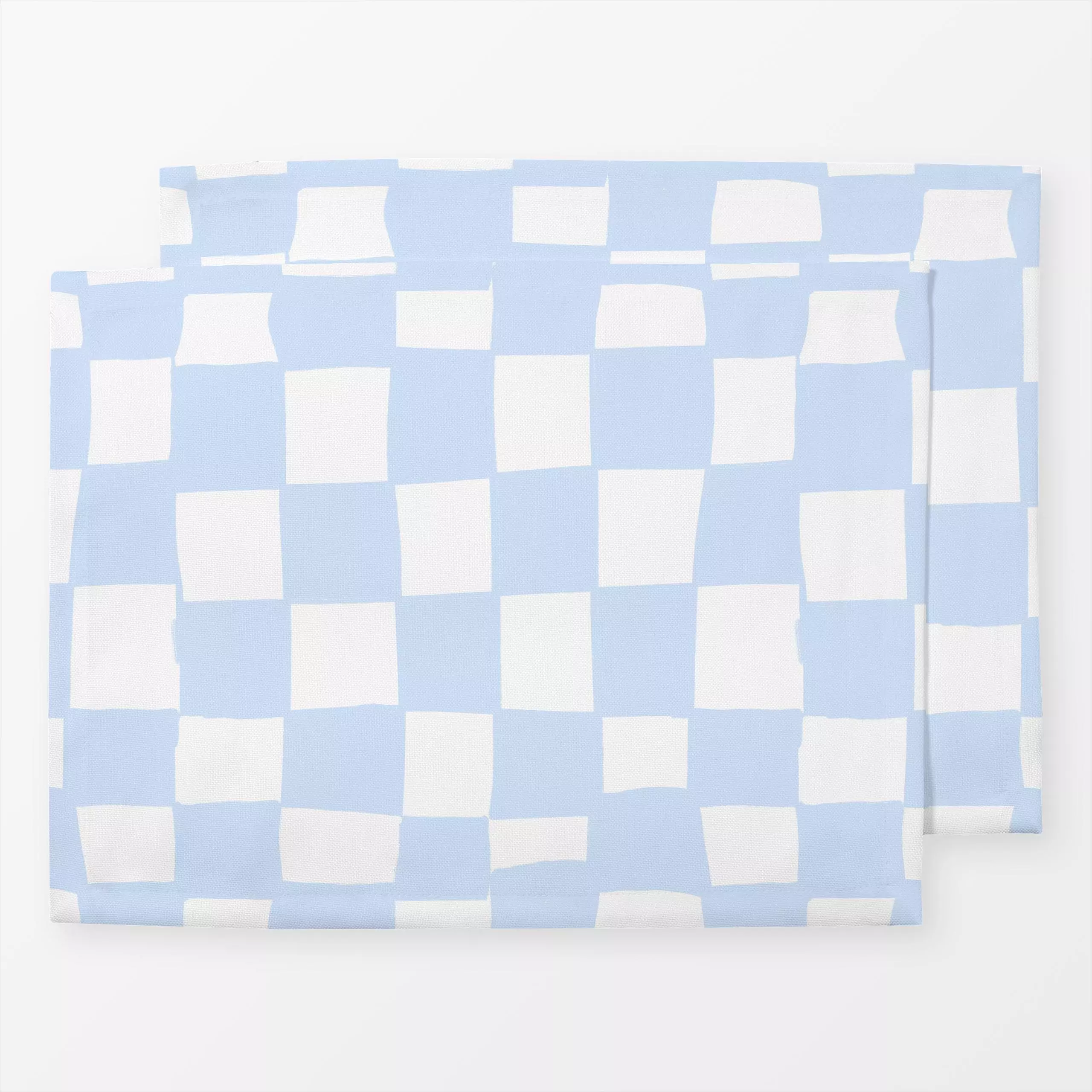 Tischset Light Blue Check, gemustert, von Studio ROSAGRAU