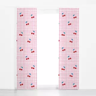 Flächenvorhang Cherries & Gingham Allover