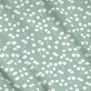 Meterware Blumenwiese grün