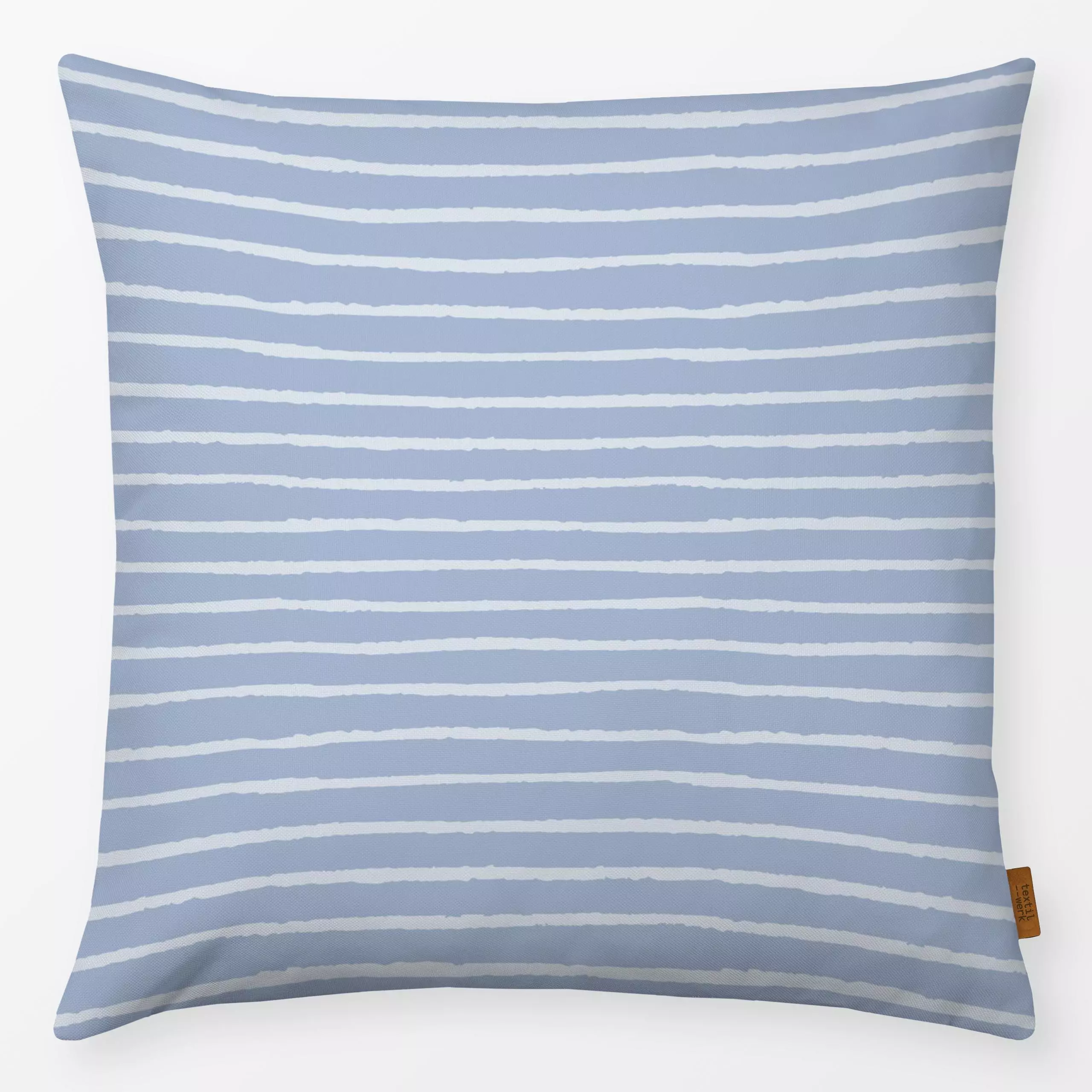 Kissen Stripes Streifen white on blue - Kinderzimmer & Motive für Kinder, Symbole & Muster - von „Kathrin Woo“; Muster, abst...