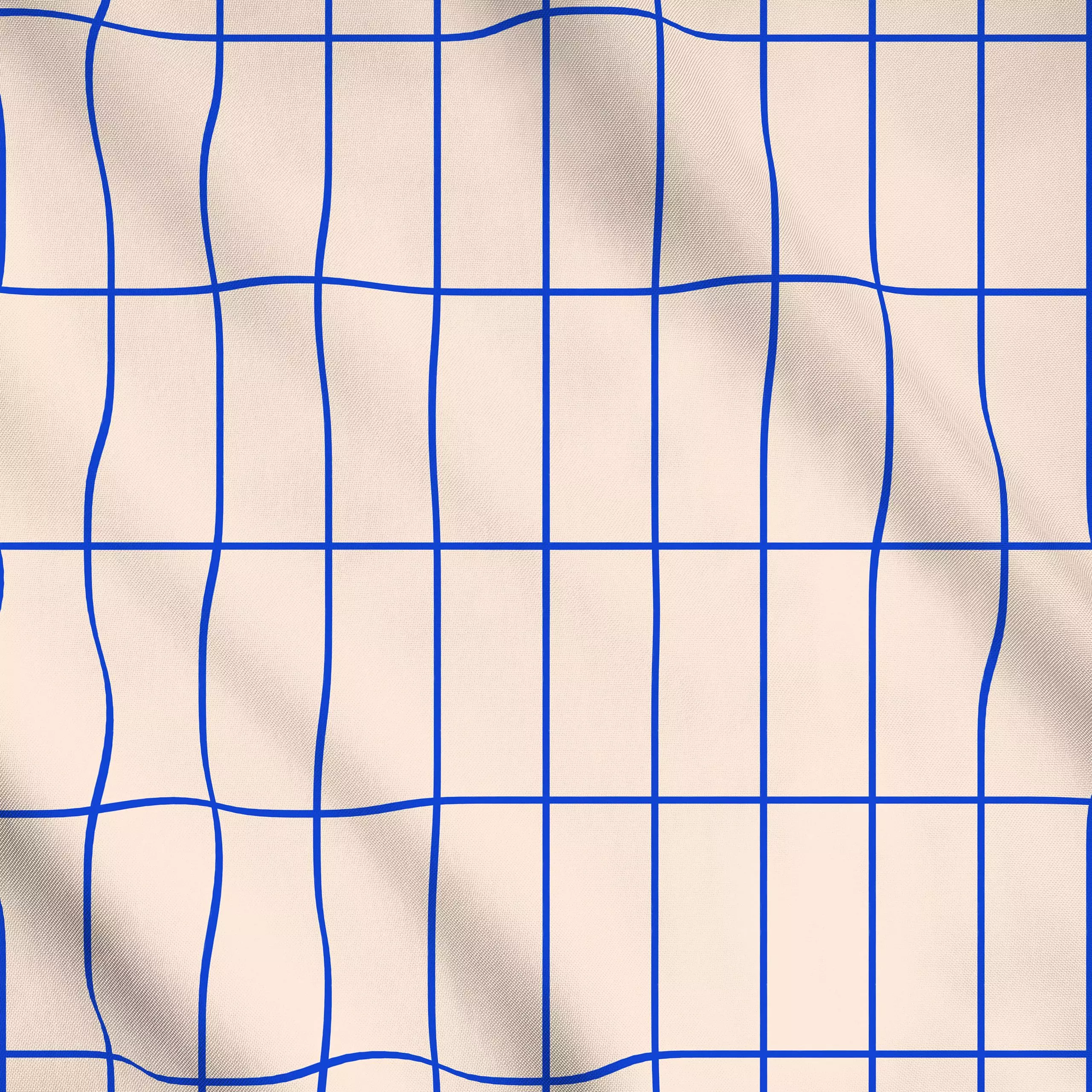 Meterware Grid Weiß & Blau, gemustert, von Maren Gross