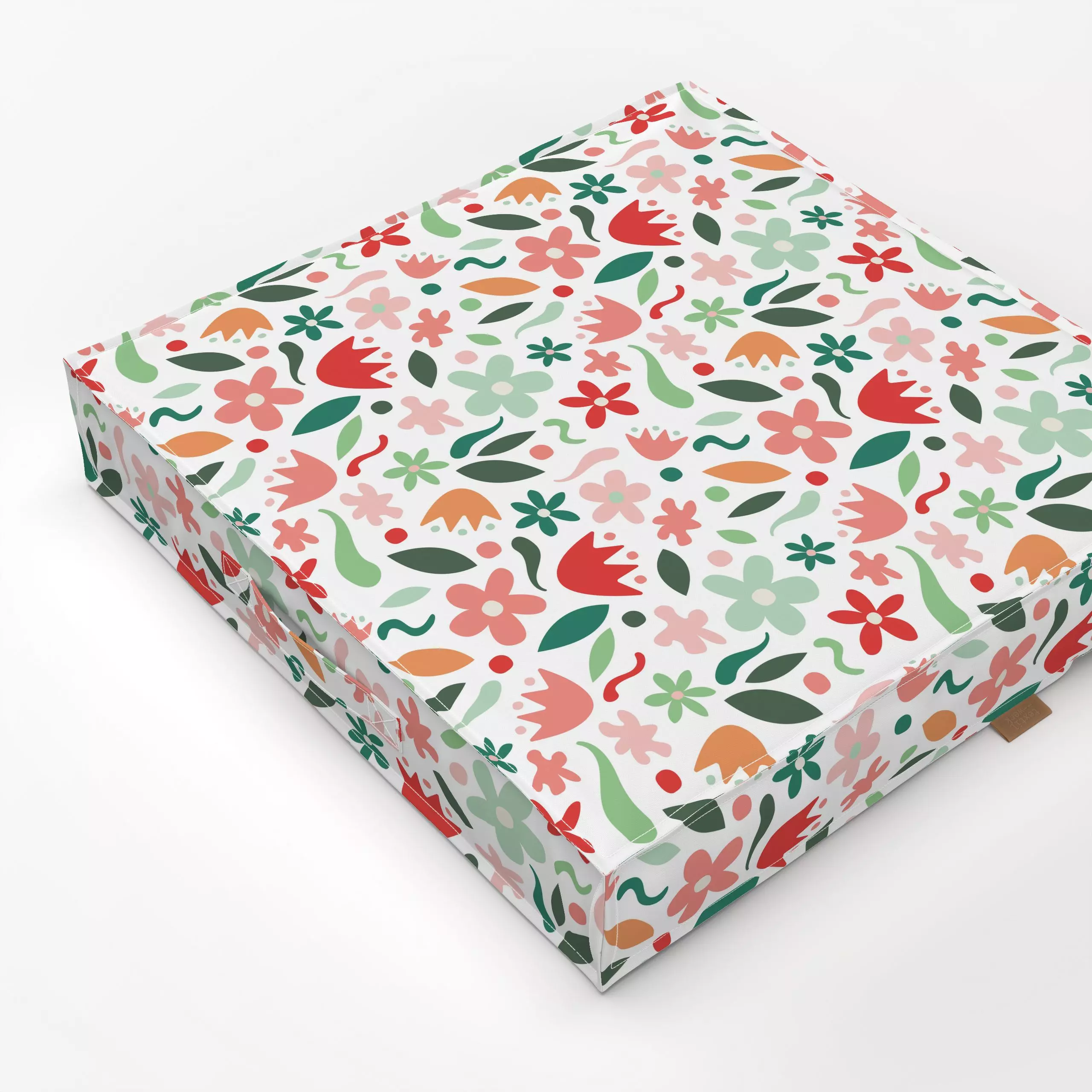 Bodenkissen Flores y Confeti - Blumen & Florales, Sommer - von „Karen Menzenbach"; rosa, Blumen, Blüten, Sommer, grafisch, s...