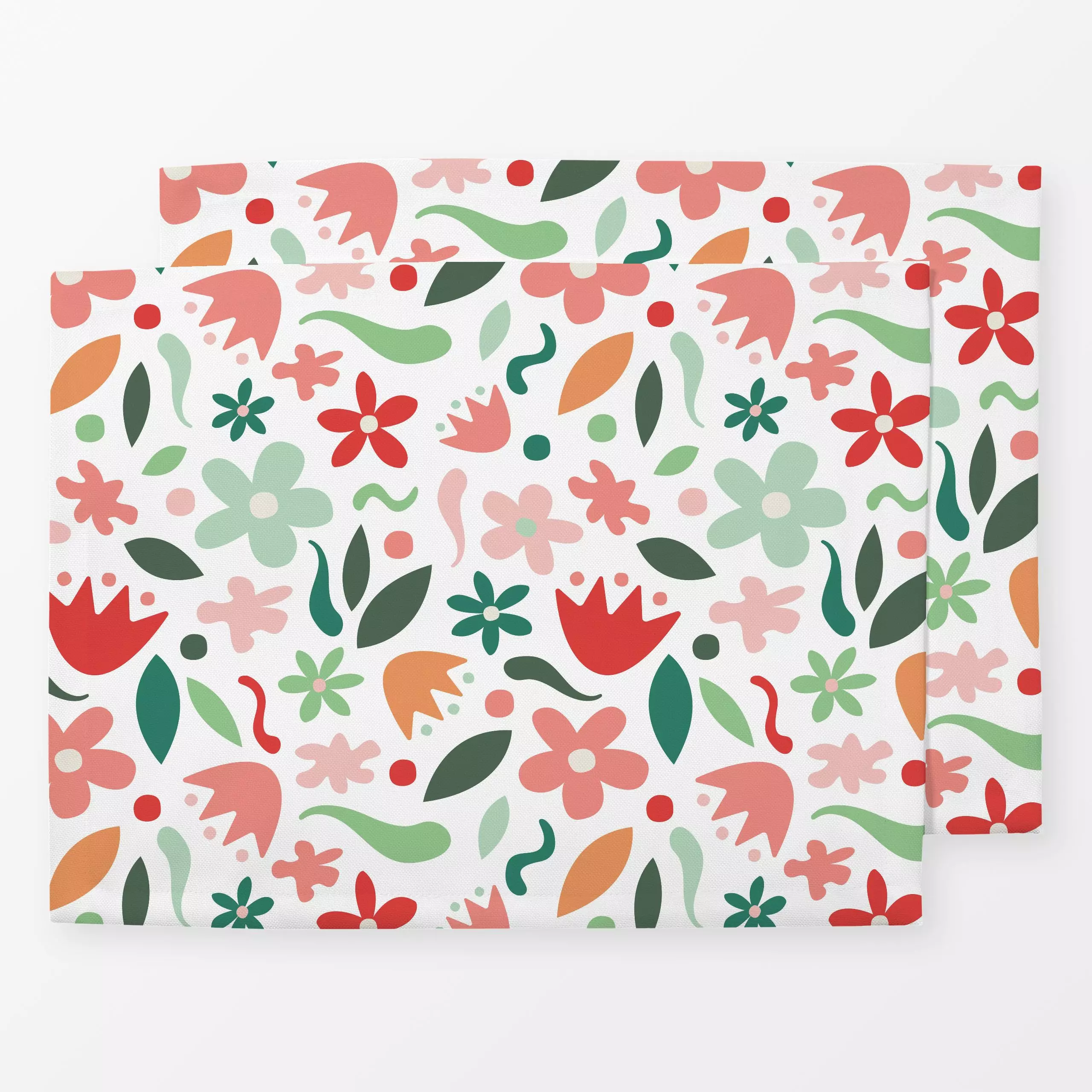 Tischset Flores y Confeti - Blumen & Florales, Sommer - von „Karen Menzenbach"; rosa, Blumen, Blüten, Sommer, grafisch, summ...