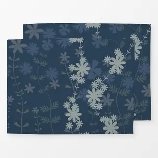 Tischset Blumenwiese Blau Midsommar