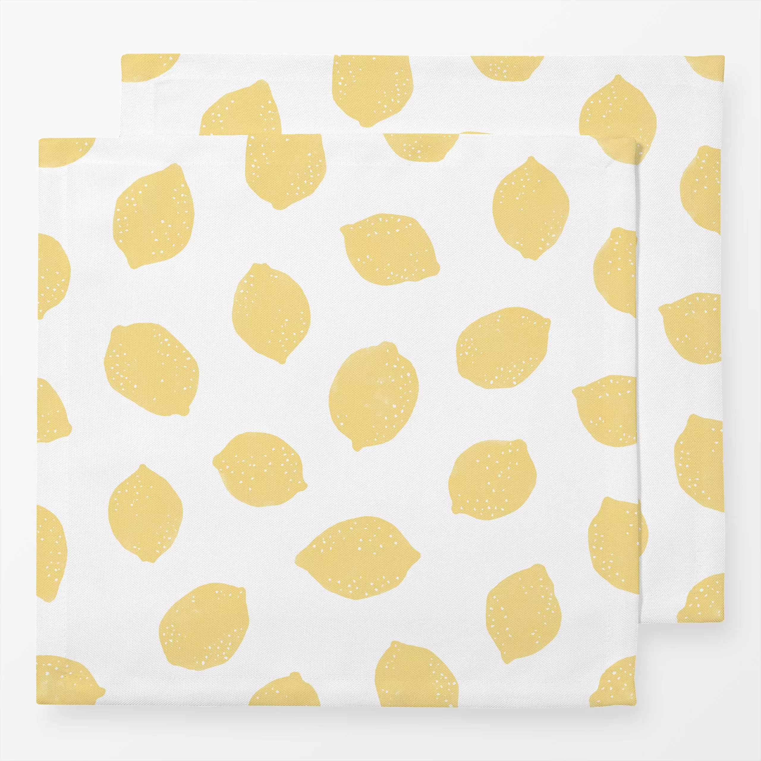 Servietten Zitronen 2 Punkte - Sommer, Küche, Essen & Trinken - von „Primus Pattern"; Obst, minimal, Punkte, Zitrone, Frücht...