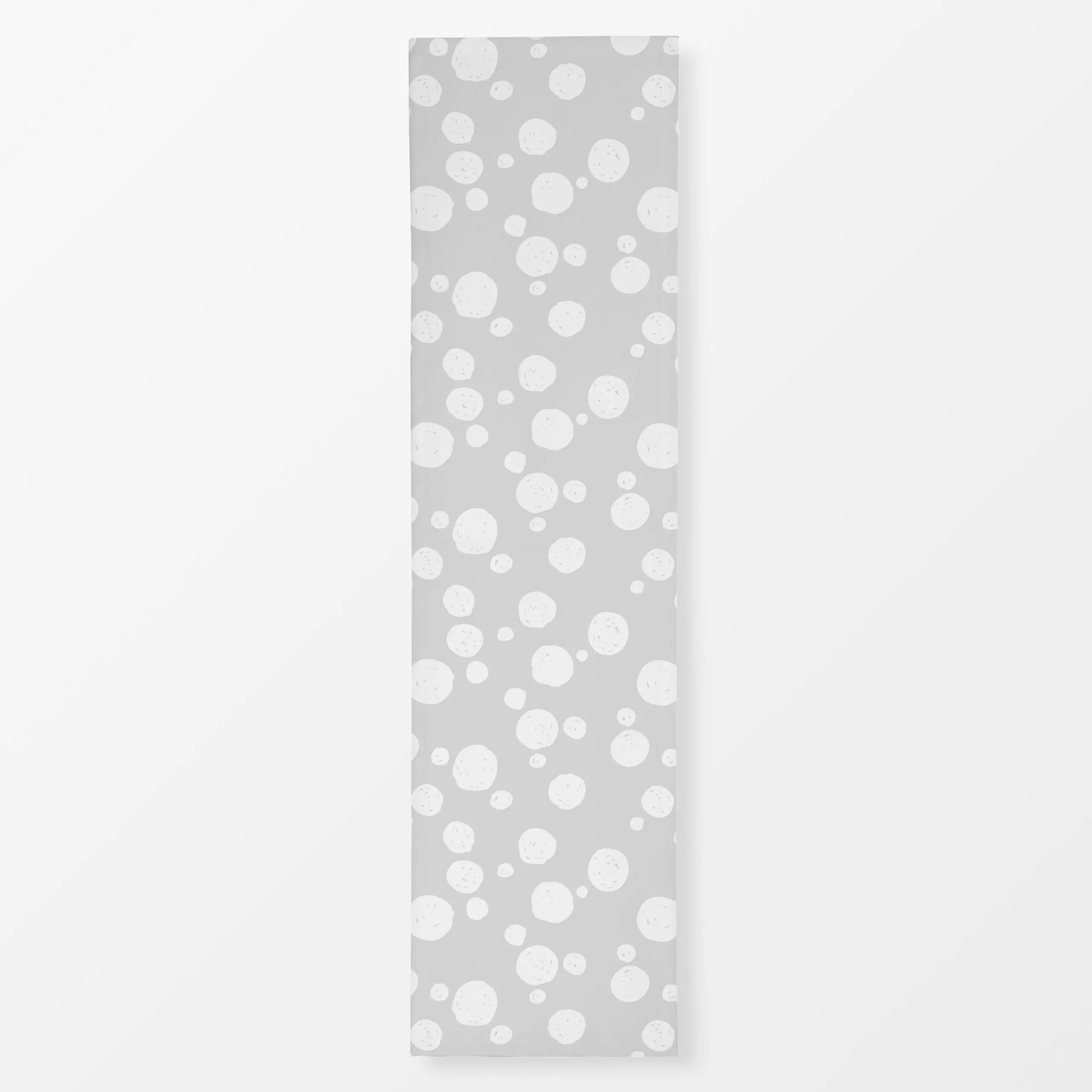 Tischläufer Schneeballschlacht grau - Winter, Symbole & Muster - von „Katrin Graff"; Punkte, grau, Weihnachten, Scandianvian...