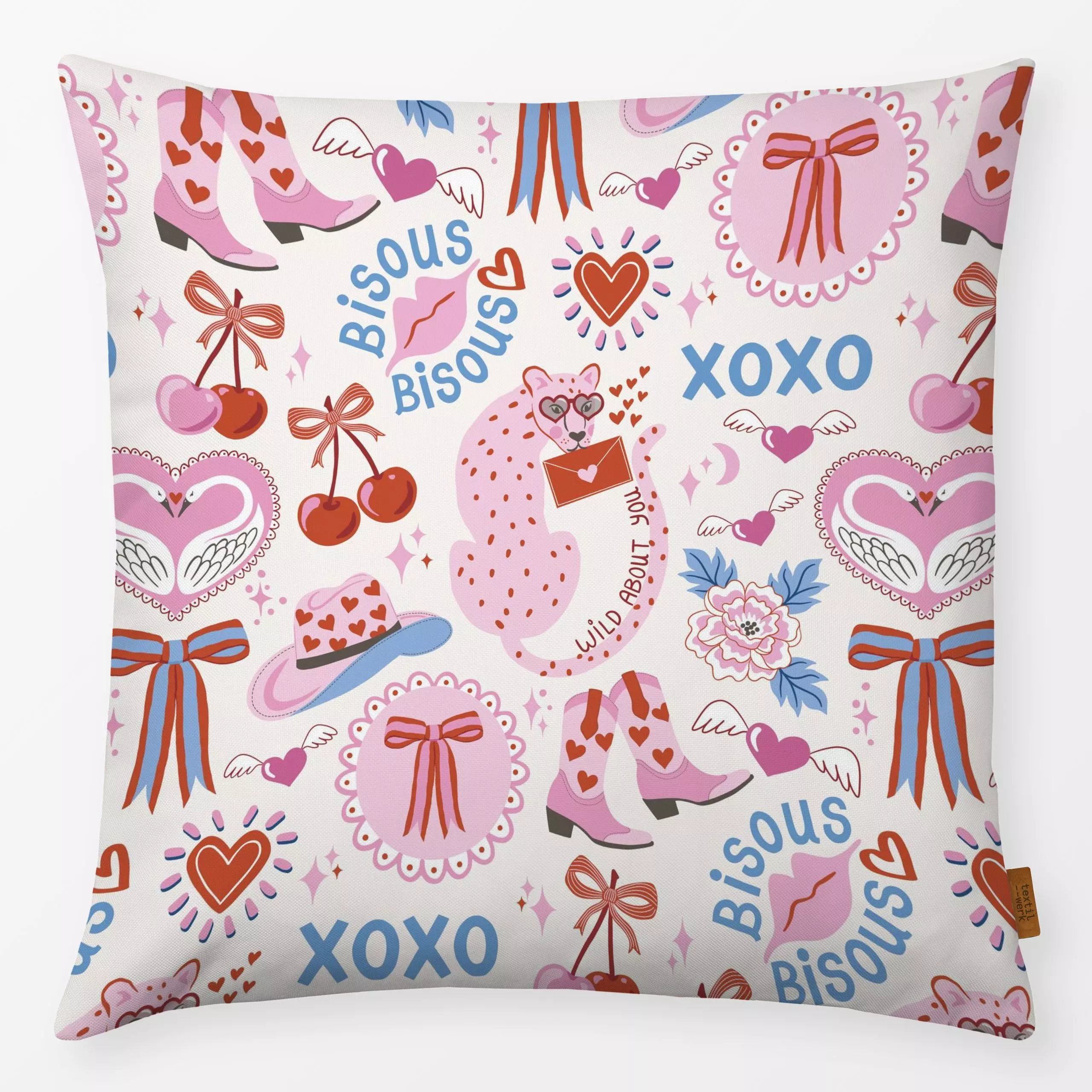 Kissen Whimsical Valentines - Kinderzimmer & Motive für Kinder, Liebe, Romantik & Pride, Anlässe - von „Vivian Hasenclever";...