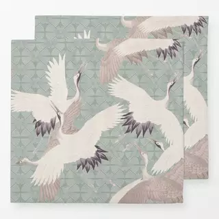 Servietten Japanese Birds sage green