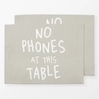 Tischset Kein Handy Am Tisch Beige
