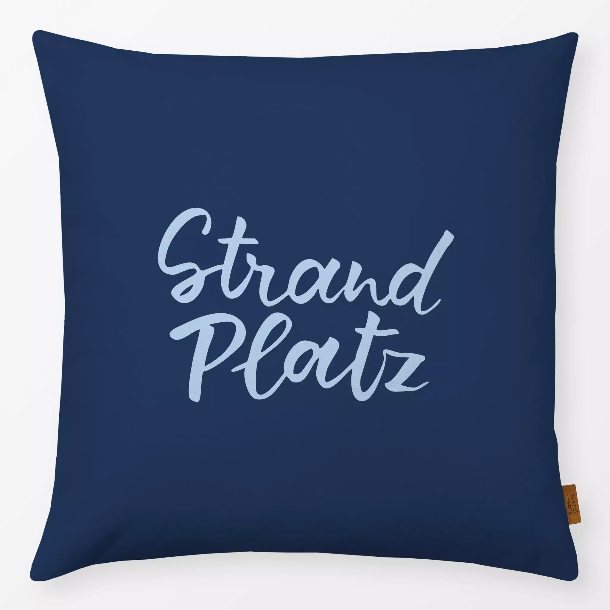 Kissen Kissen Strand Platz navy blau