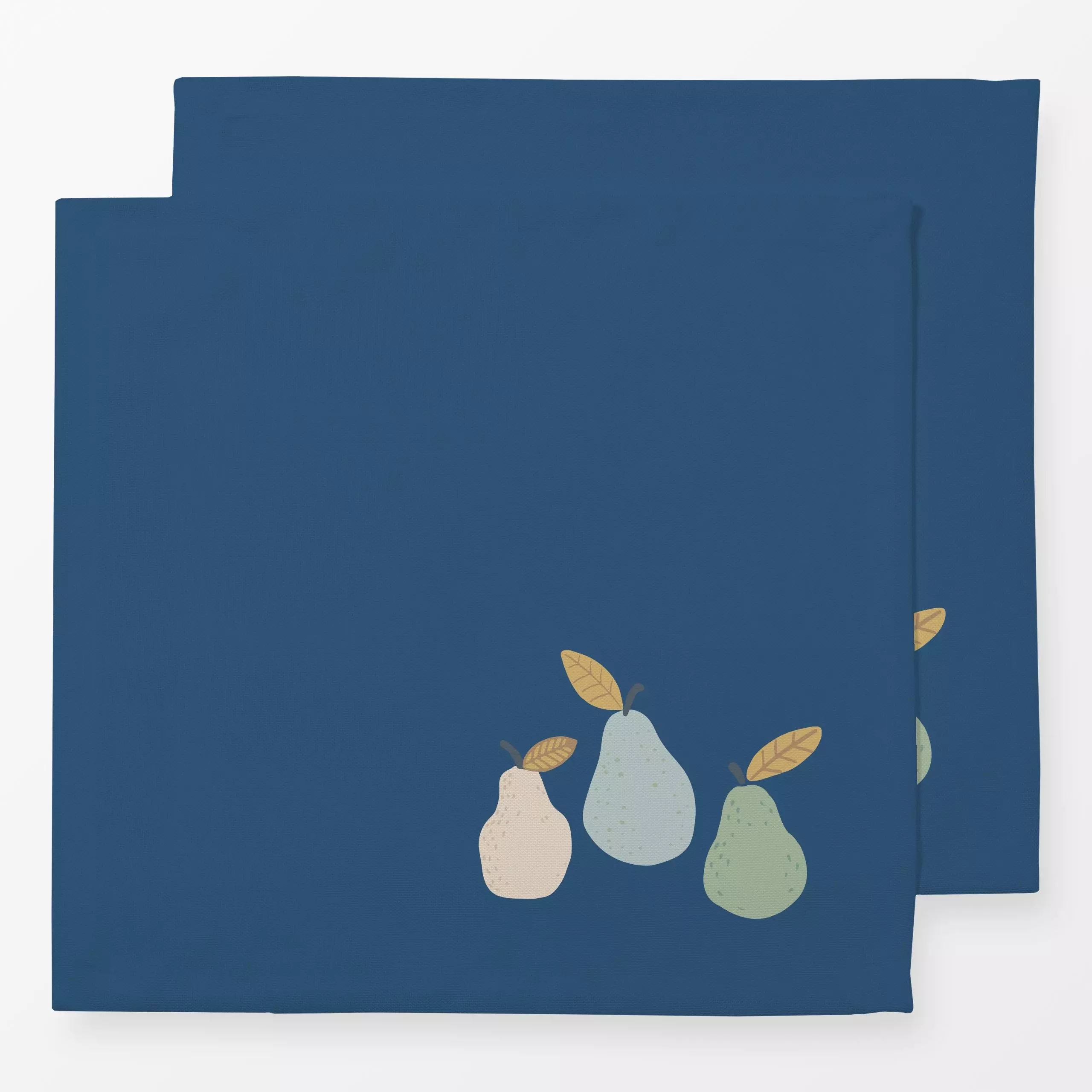 Servietten 3 Birnen blau - von „Katrin Graff"; Obst, Birne, grafisch, minimalistisch, Pastell, cute, herbstlich, navyblue, s...