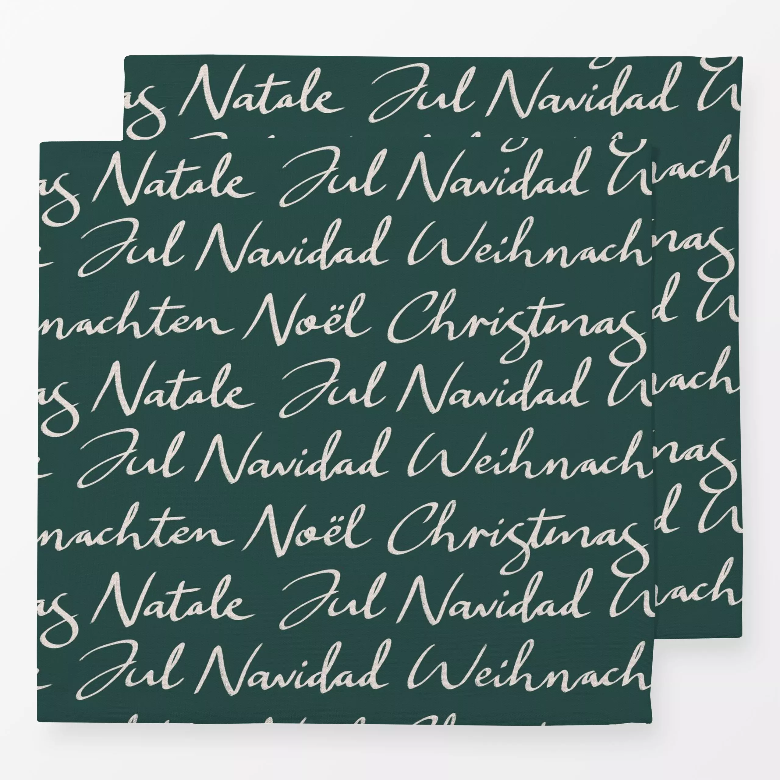 Servietten Weihnachten Schrift grün - Sprüche & Schriftzüge, Weihnachten - von „Studio Kesse“; Merry Christmas, Weihnachten,...