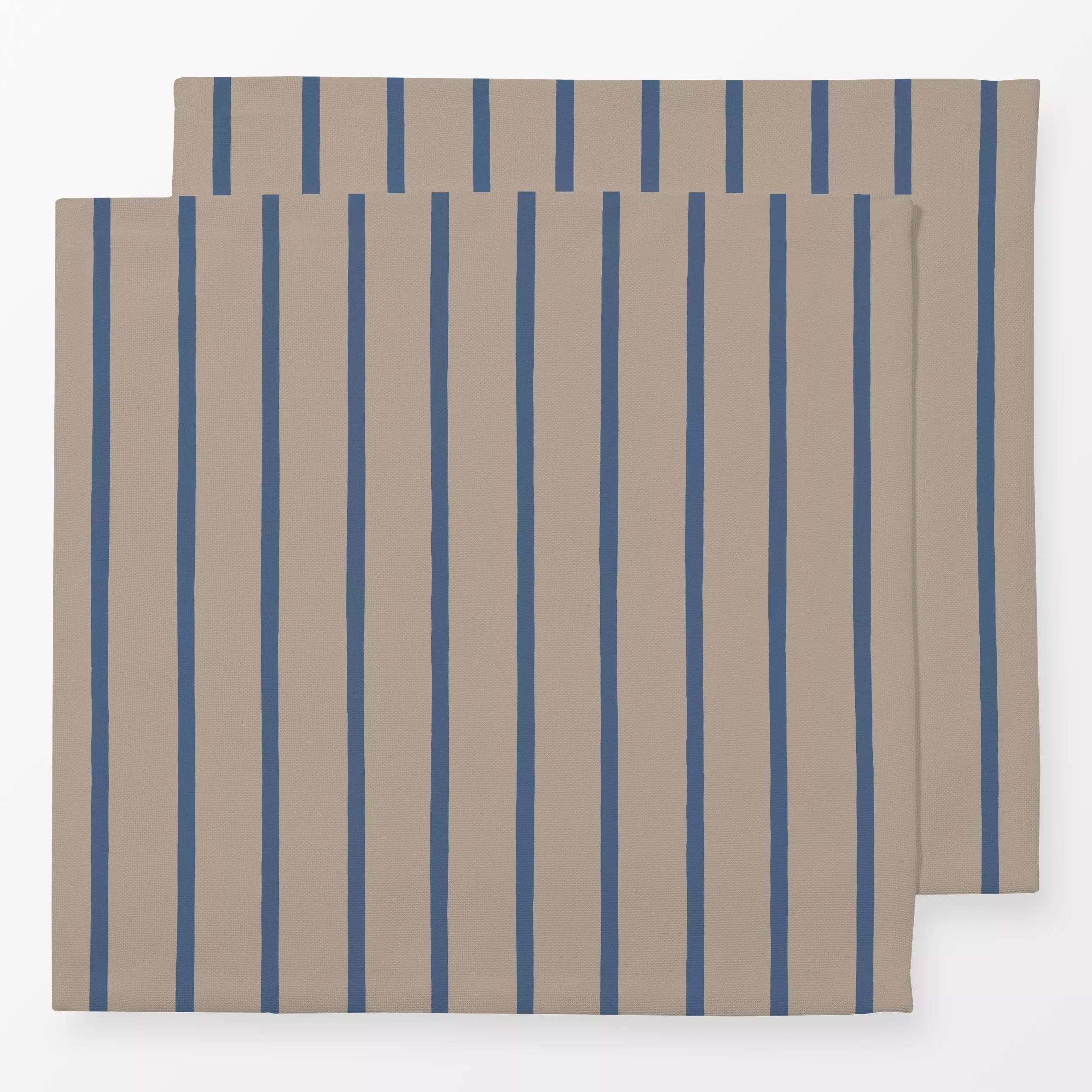 Servietten Schmale Streifen Blau Beige - Symbole & Muster - von „Studio Kesse"; Linien, Streifen, Hygge, Cozy, landhaus, Her...