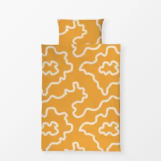 Bettwäsche Abstract Wavy Lines yellow