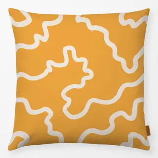 Kissen Abstract Wavy Lines yellow