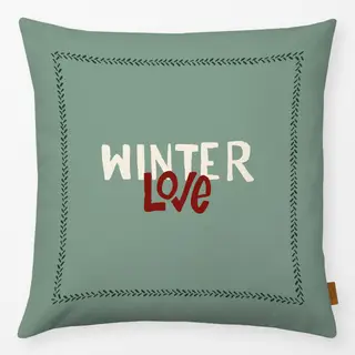 Kissen Winter Love granite green